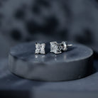 1.7 Carat Lily Cut Certified Lab Grown Diamond Solitaire Stud Earrings Lab - ( EF-VS ) - Rosec Jewels