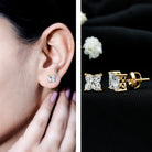 1.7 Carat Lily Cut Certified Lab Grown Diamond Solitaire Stud Earrings Lab - ( EF-VS ) - Rosec Jewels