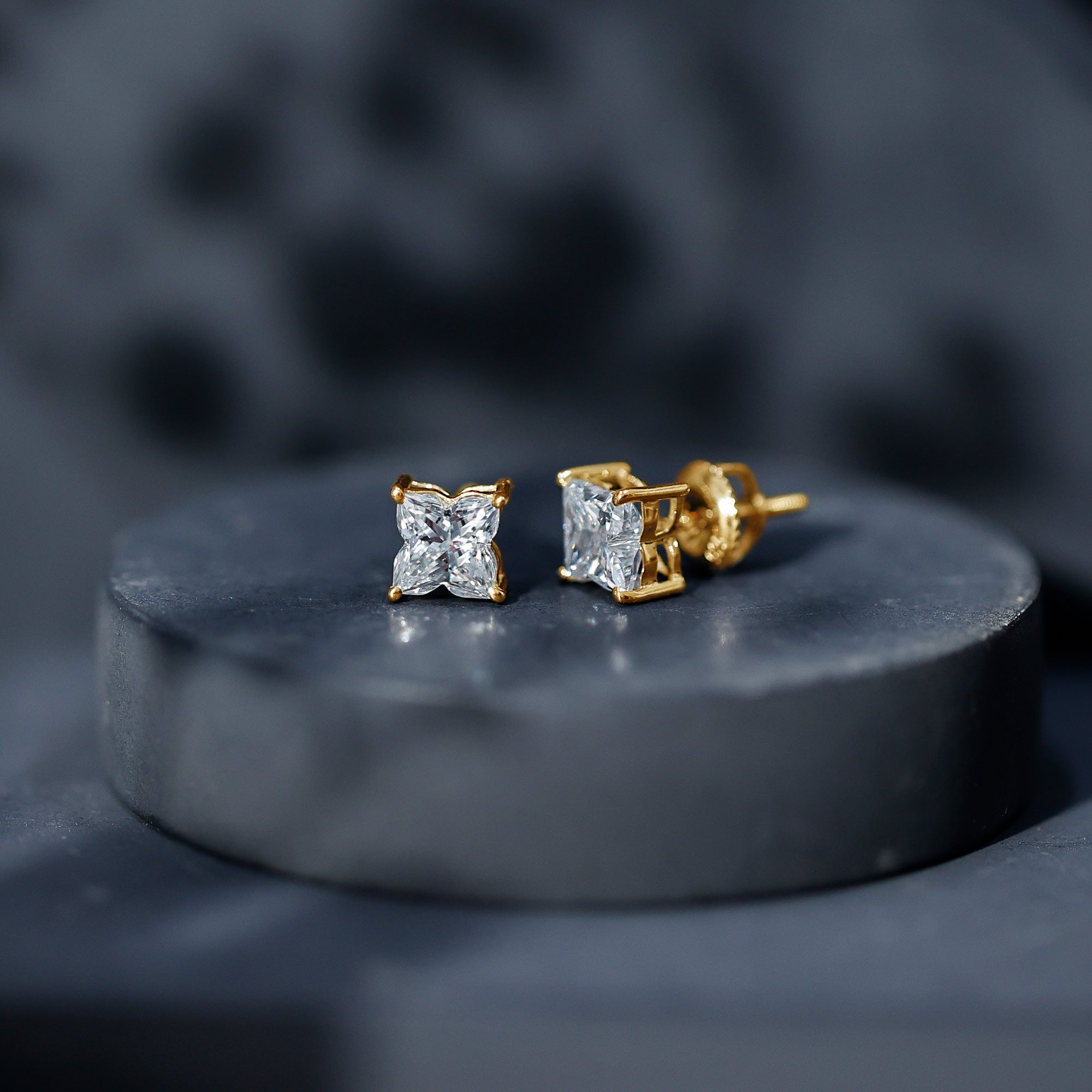 1.7 Carat Lily Cut Certified Lab Grown Diamond Solitaire Stud Earrings Lab - ( EF-VS ) - Rosec Jewels