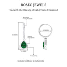 2.75 CT Dangle Hoop Earrings with Created Emerald and Moissanite Halo Lab Created Emerald - ( AAAA ) - Quality - Rosec Jewels