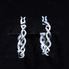 0.25 CT Braided Hoop Earrings with Moissanite in Gold Moissanite - ( D-VS1 ) - Color and Clarity - Rosec Jewels