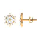 Rosec Jewels-Flower Stud Earrings with Marquise and Round Diamond