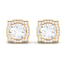3.75 CT Moissanite Vintage Inspired Halo Stud Earrings Moissanite - ( D-VS1 ) - Color and Clarity - Rosec Jewels