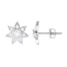 Rosec Jewels-1/4 CT Diamond Flower Stud Earrings in Bezel Setting
