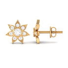 Rosec Jewels-1/4 CT Diamond Flower Stud Earrings in Bezel Setting