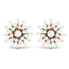 3/4 CT Real Diamond Cluster Statement Stud Earrings Diamond - ( HI-SI ) - Color and Clarity - Rosec Jewels