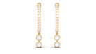 Rosec Jewels-1/2 CT Minimal Diamond Gold Hoop Drop Earrings in Bezel Setting