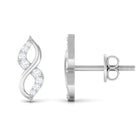 Certified Diamond Infinity Stud Earrings Diamond - ( HI-SI ) - Color and Clarity - Rosec Jewels