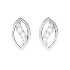 Round Cut Natural Diamond Petal Stud Earrings Diamond - ( HI-SI ) - Color and Clarity - Rosec Jewels