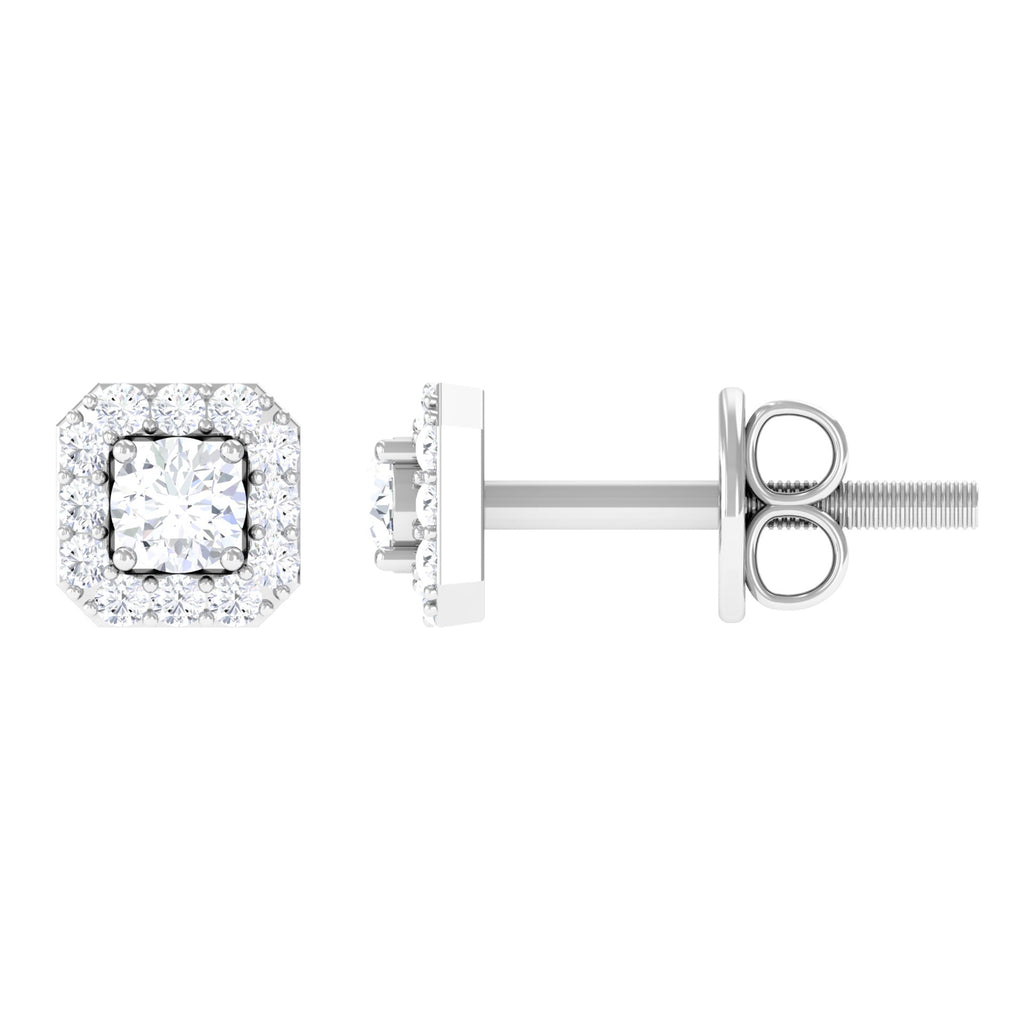 Rosec Jewels - Cubic Zirconia Halo Stud Earrings