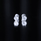 1 Carat Round Cubic Zirconia Crown Stud Earrings in Silver AAAAA 92.5 Sterling Silver - Rosec Jewels