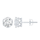 1 Carat Round Cubic Zirconia Crown Stud Earrings in Silver AAAAA 92.5 Sterling Silver - Rosec Jewels