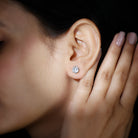 2 CT Round Solitaire Zircon Crown Stud Earrings in Silver Zircon - ( AAAA ) - Quality 92.5 Sterling Silver - Rosec Jewels