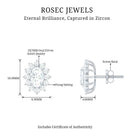 4 CT Oval Zircon Classic Halo Stud Earrings in Gold Zircon - ( AAAA ) - Quality - Rosec Jewels