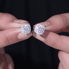 2.25 CT Round Cut Zircon Cocktail Halo Stud Earrings AAAAA - Rosec Jewels