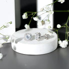 Womens 2 Carat Cubic Zirconia Halo Stud Earrings in 14K Gold Plated Silver AAAAA 92.5 Sterling Silver - Rosec Jewels