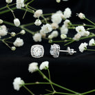 Womens 2 Carat Cubic Zirconia Halo Stud Earrings in 14K Gold Plated Silver AAAAA 92.5 Sterling Silver - Rosec Jewels