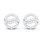 Classic Moissanite Round Stud Earrings in Gold Moissanite - ( D-VS1 ) - Color and Clarity - Rosec Jewels