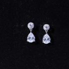 Certified 7X9 MM Zirconia Pear Drop Earrings for Wedding AAAA 92.5 Sterling Silver - Rosec Jewels