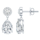Certified 7X9 MM Zirconia Pear Drop Earrings for Wedding AAAA 92.5 Sterling Silver - Rosec Jewels