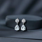Certified 7X9 MM Zirconia Pear Drop Earrings for Wedding AAAA 92.5 Sterling Silver - Rosec Jewels