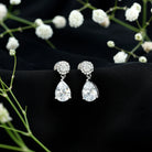 Certified 7X9 MM Zirconia Pear Drop Earrings for Wedding AAAA 92.5 Sterling Silver - Rosec Jewels