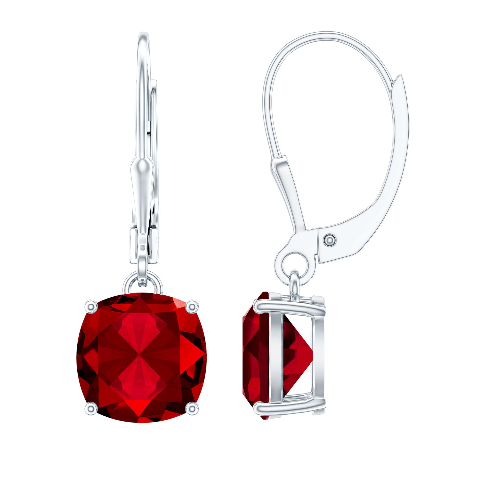 Lab Created Ruby Drop Earrings For Women