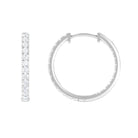 Rosec Jewels-1/2 CT Round Diamond Simple Hinged Hoop Earrings