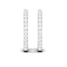Rosec Jewels-1/2 CT Round Diamond Simple Hinged Hoop Earrings