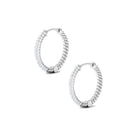 Rosec Jewels-1/2 CT Pave Set Round Diamond Minimal Hinged Hoop Earrings