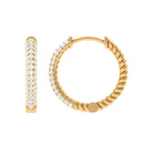 Rosec Jewels-1/2 CT Pave Set Round Diamond Minimal Hinged Hoop Earrings