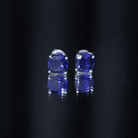 5.5 Carat Lab Grown Blue Sapphire Solitaire Stud Earring With Certificate AAAA - Rosec Jewels