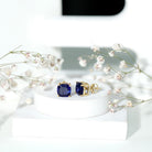 5.5 Carat Lab Grown Blue Sapphire Solitaire Stud Earring With Certificate AAAA - Rosec Jewels
