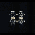 Natural Black Spinel Floral Cluster Stud Earrings AAA - Rosec Jewels