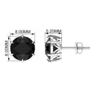 Black Onyx Solitaire Stud Earrings in Claw Setting Black Onyx - ( AAA ) - Quality - Rosec Jewels