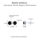 1 CT Simple Black Spinel Two Stone Infinity Stud Earrings Black Spinel - ( AAA ) - Quality - Rosec Jewels