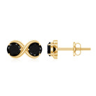 Genuine 1.8 Carat Black Spinel Two Stone Infinity Stud Earrings AAA - Rosec Jewels
