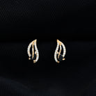0.50 CT Pear Shape Black Onyx and Moissanite leaf Stud Earrings Black Onyx - ( AAA ) - Quality - Rosec Jewels