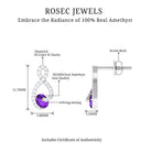 Amethyst Infinity Stud Earrings with Diamond Amethyst - ( AAA ) - Quality - Rosec Jewels