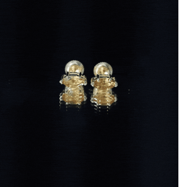Natural 1.48 Carat Marquise Cut Citrine Stud Earrings AAA 14K Yellow Gold Plated Silver - Rosec Jewels