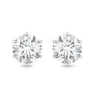 Claw Set Moissanite Solitaire Stud Earrings with Screw Backs D-VS1 - Rosec Jewels
