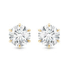 Claw Set Moissanite Solitaire Stud Earrings with Screw Backs D-VS1 - Rosec Jewels