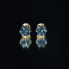 2.7 Carat London Blue Topaz Solitaire Stud Earrings AAA - Rosec Jewels