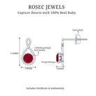 1/2 CT Round Cut Ruby Solitaire Infinity Stud Earrings Ruby - ( AAA ) - Quality - Rosec Jewels