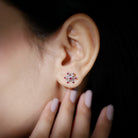 1/4 CT Ruby Snowflake Stud Earrings Ruby - ( AAA ) - Quality - Rosec Jewels