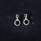 2 Carat Lab Grown Black and White Diamond Infinity Stud Earrings AAAA ( Synthetic ) - Rosec Jewels