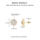 1 CT Certified Moissanite Flower Stud Earrings Moissanite - ( D-VS1 ) - Color and Clarity - Rosec Jewels