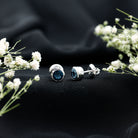 1.2 Carat Round Cut London Blue Topaz Solitaire Stud Earrings in Bezel Setting AAA - Rosec Jewels