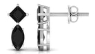 Natural Black Spinel Minimal Stud Earrings AAA - Rosec Jewels