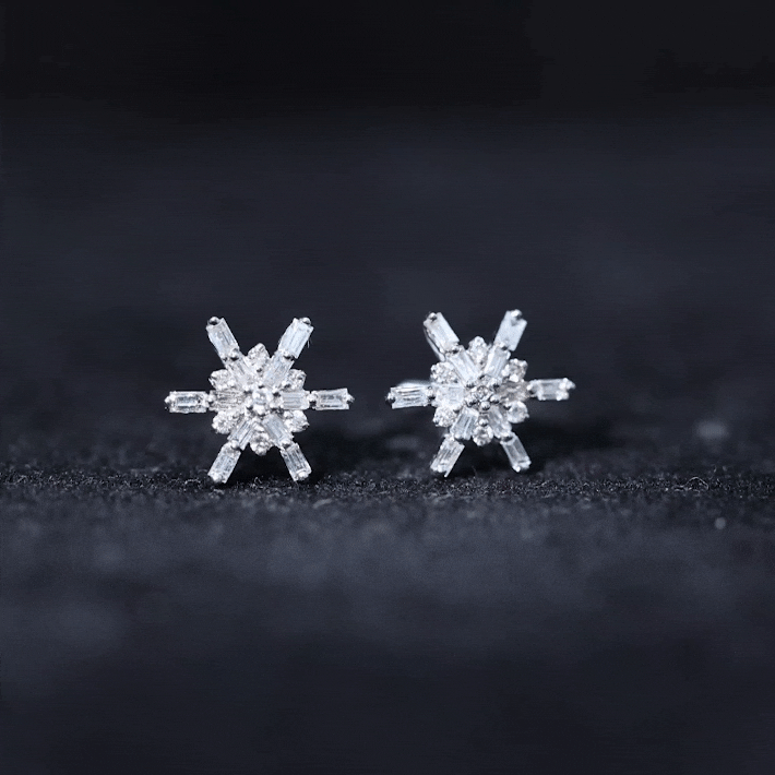 0.25 CT Minimal Diamond Cluster Stud Earrings Diamond - ( HI-SI ) - Color and Clarity - Rosec Jewels